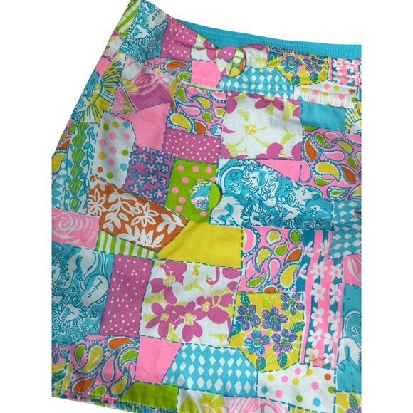 LILLY PULITZER Womens Multi Patchwork Reversible Skirt Sz 4 - Picture 4 of 11